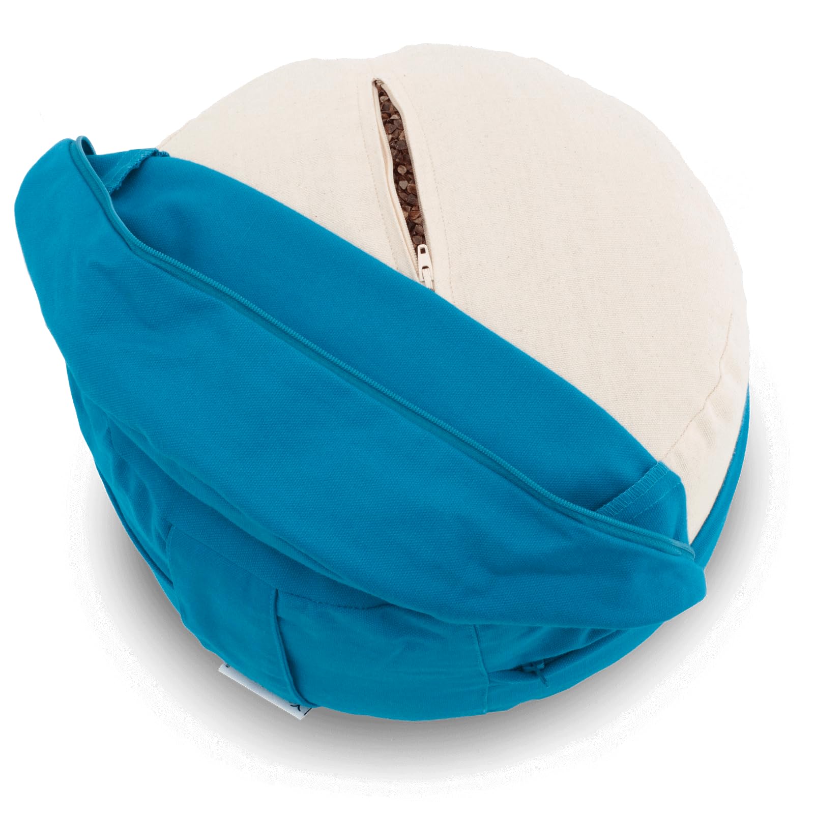Cuscino da meditazione, rotondo, classico mandala oro, altezza 15 cm, con rivestimento lavabile in 100% cotone, comodo cuscino da yoga con ciotole di grano saraceno Fullung