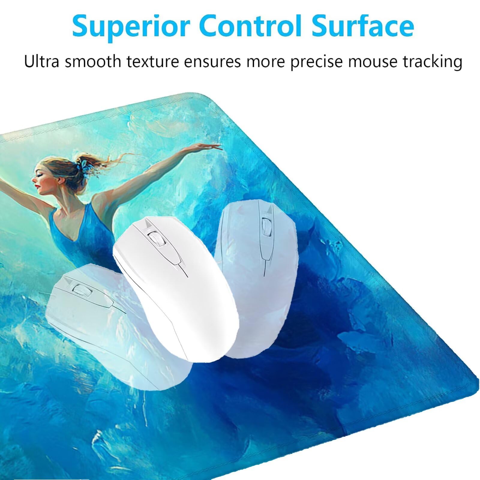 Tappetino Mouse Gaming XXL 1200x600x3mm,Tappetino Mouse Balletto Design con Bordi Cuciti,Ragazza Mouse Pad Gaming Accessori Migliora Precisione e Velocità,Extended Keyboard Pad per Scrivania,o-2017