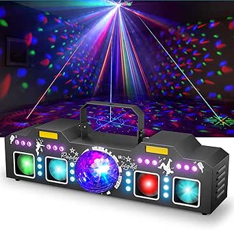 Amazon.com: EYTSE DJ Lights for Parties, Pro 8 in 1 DMX & Sound ...