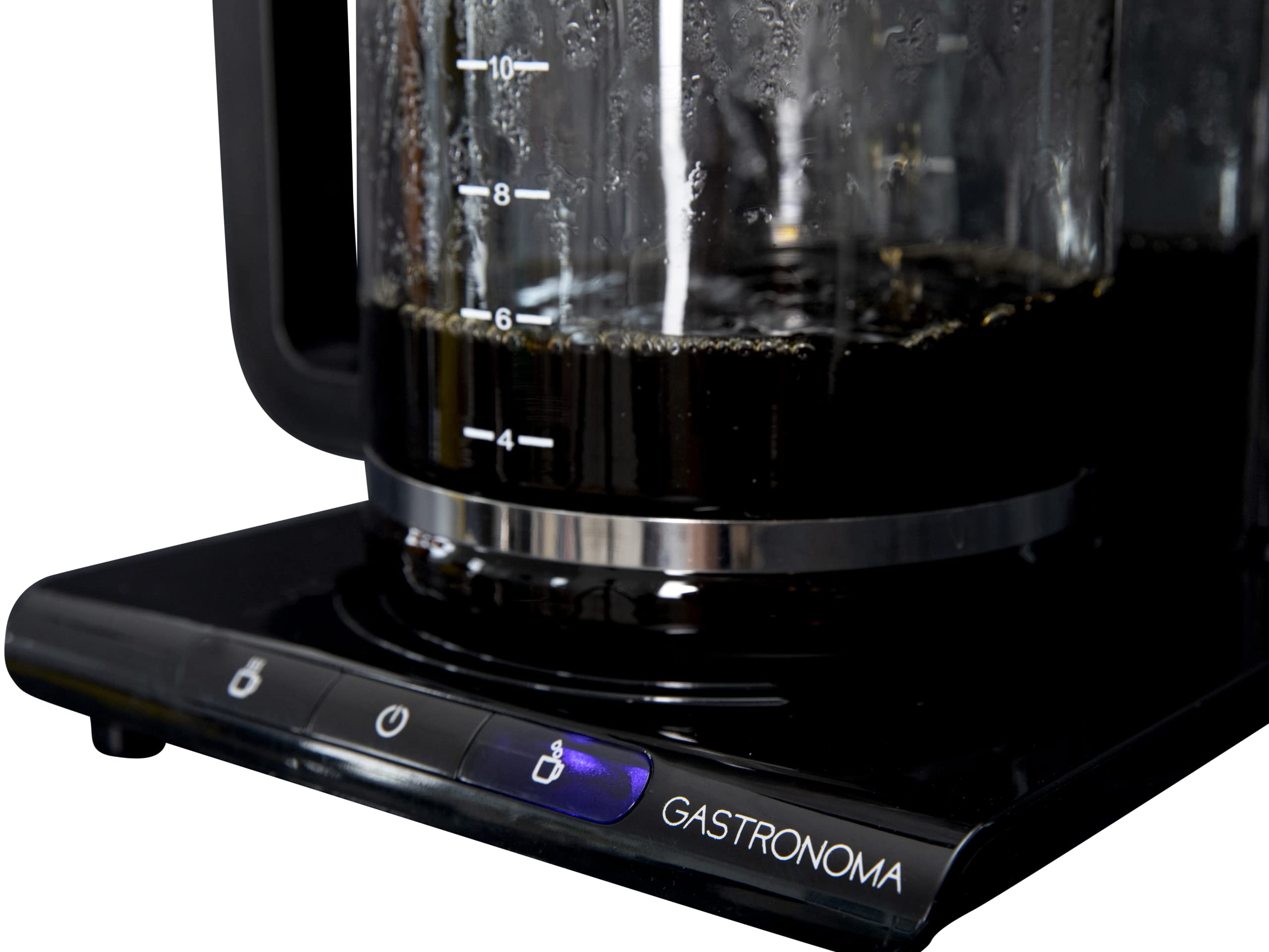 Gastronoma Cafetera de filtro 1,5 L - Cafetera negra | Termo con función de mantenimiento del calor, cafetera con sistema antigoteo, apagado automático, para 10 – 12 tazas