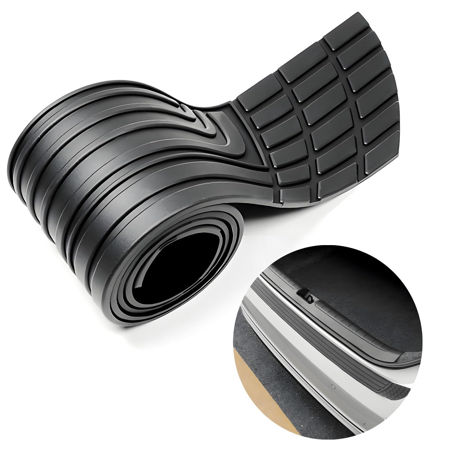 Car Rear Bumper Protector for Suzuki Baleno 2017-2024 2025, Auto Trunk Door Entry Protector, Rubber Anti-Scratch Trunk Exterior Accessories,inch Trimmable