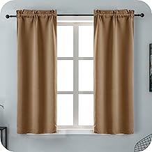 GIRASOLE HOME Coppia Tende Marroni Oscuranti Termiche Morbide Tinta Unita Tenda Isolante per Soggiorno Camera e Interni 2 Pannelli con Tasca 70x145cm