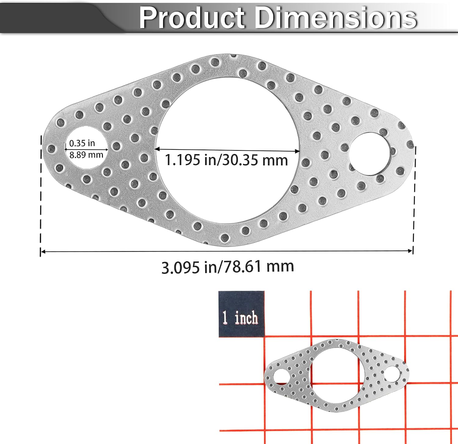 12 041 03-S Exhaust Manifold Gasket 12-041-03-S Compatible with Kohler 1204103-S Exhaust Gasket Also Compatible with M92365 72539
