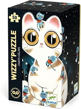 DJECO Cuddily Cat Metallic Whizzy Jigsaw Puzzle