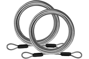 2 Pack Stainless Steel Security Cable Wire with Double Loops for Luggage Safety