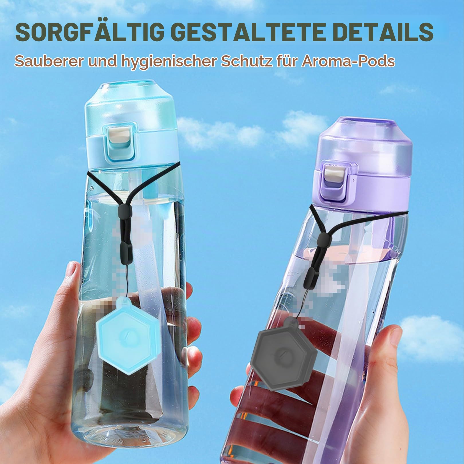 2 Stück Air Pods Aufbewahrung Pod,Trinkflasche Air -Up Zubehör,Pod Case Aufbewahrungsbox für Air -Up Duft Pod/Aroma-Pod,Case Aufbewahrungsbox 