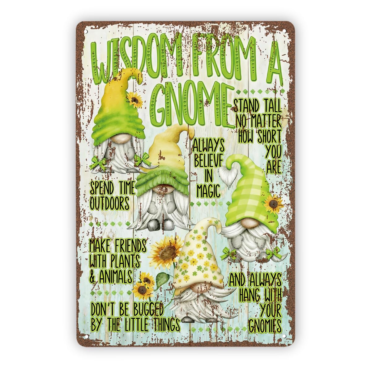 Funny Vintage Metal Tin Signs, Wisdom from A Gnome Advice Sign, Gift for Gnome Lover, Funny Wisdom Sayings, Coworker Gifts, Christmas Dwarf, Housewarming Gift B