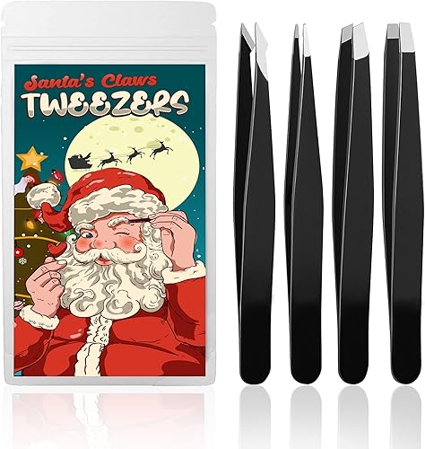 Juego de 4 pinzas de acero inoxidable para depilación facial y eliminación de astillas