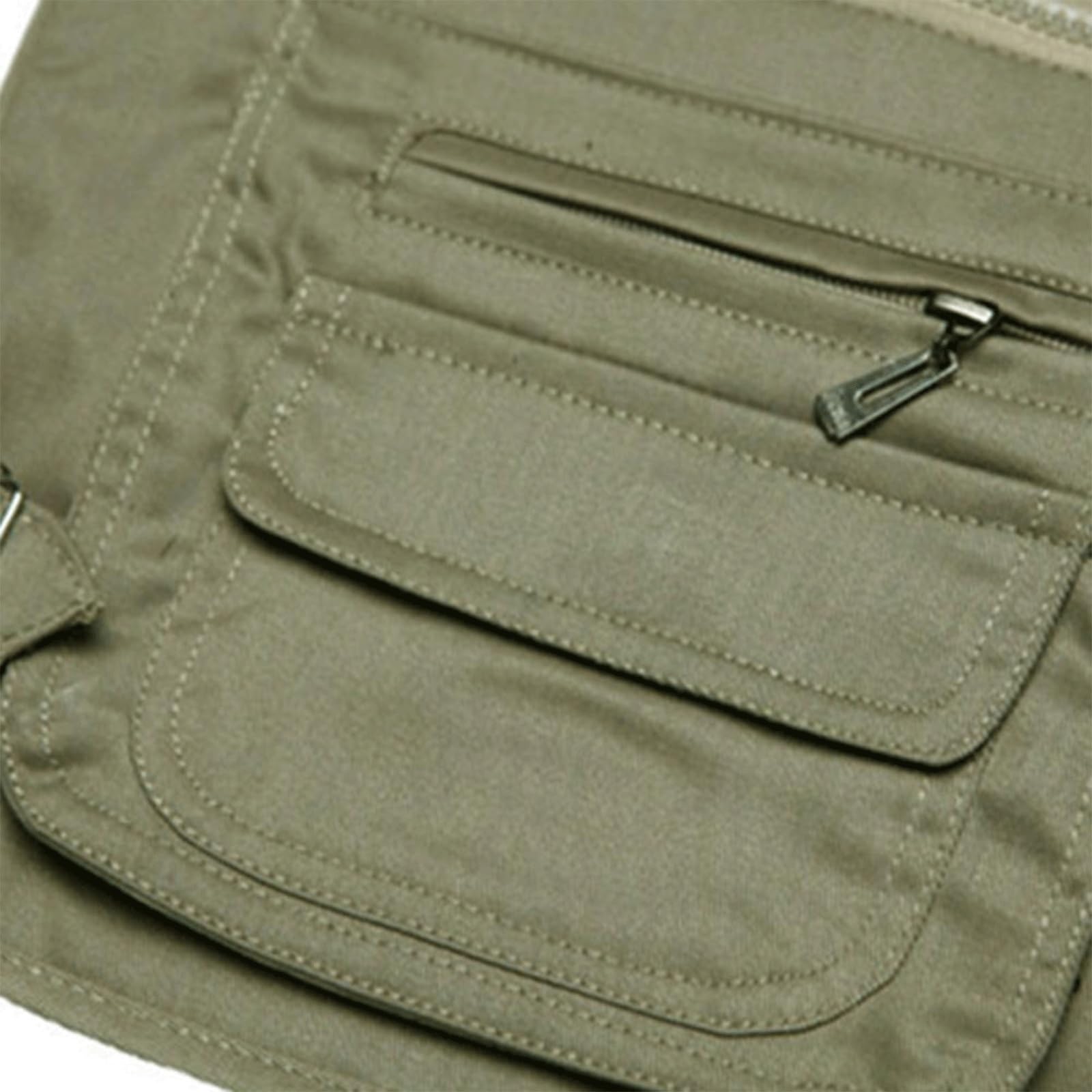 Wygwlg Gilet da pesca da lavoro da uomo Tinta unita Tasche multiple Cerniera Senza maniche Gilet primaverile per maglia da pesca Cargo Giacca senza maniche Gilet tattico
