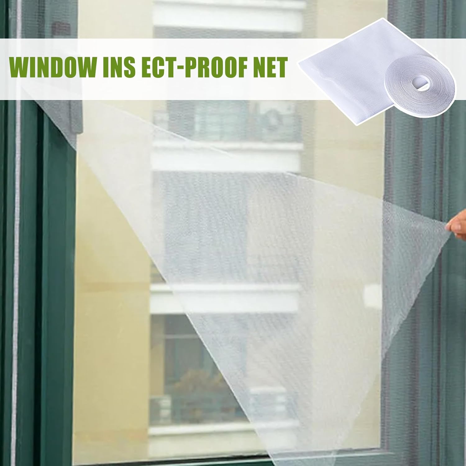 Window Fly Net | Window Screen Fly Netting Mesh Net | Breathable Replacement Parts for Cabinet Enclosures Porch Apartments Living Room Kitchen Greenhouse Garage