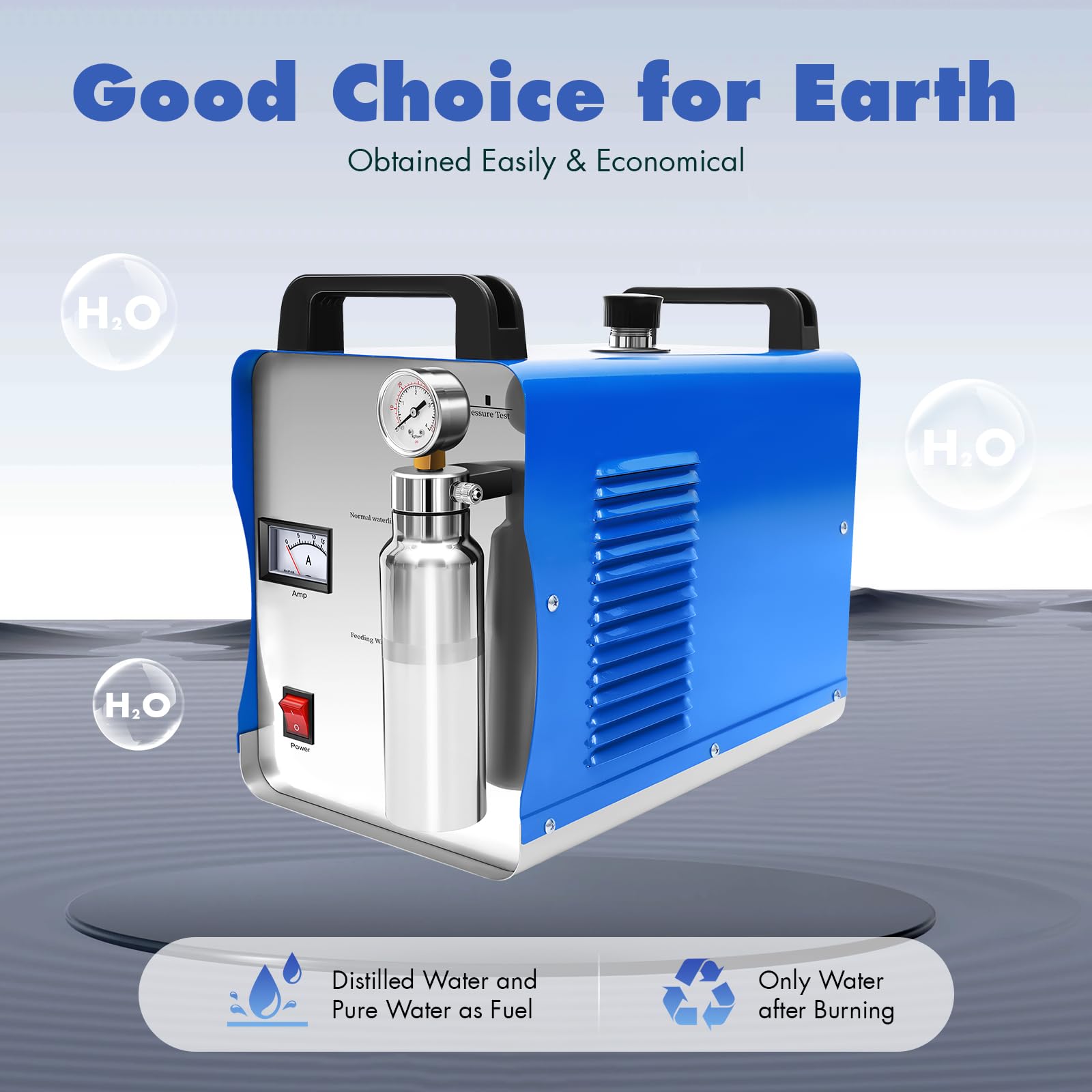 Acrylpoliermaschine H160/H180, Flammenschweißbrenner mit Sauerstoff-Wasserstoff-Technologie, Kristallpoliergerät zum Polieren von Acrylglas und Anderen Acrylprodukten, 220 V, 75 l/h BZW. 95 l/h
