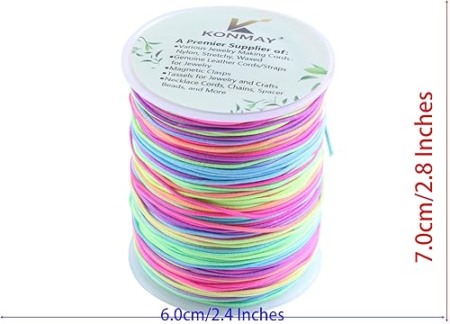 Miniatura 10 de KONMAY Cuerda elástica de goma de 0.039in, 43 yardas para hacer pulseras, cuentas y hacer joyas