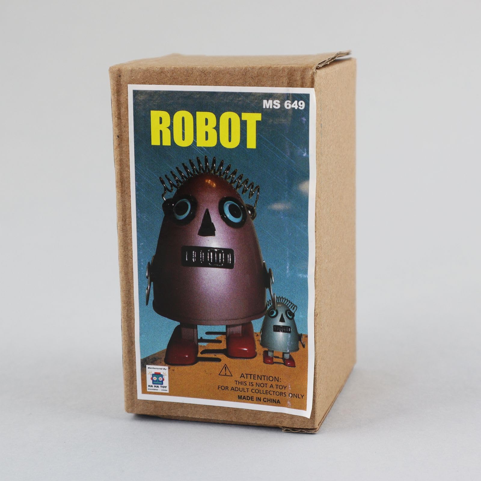 Freak Scene Robot Giocattolo - Robot Uovo - Rosso - Bordeaux - Robot di Latta - Giocattoli da Collezione