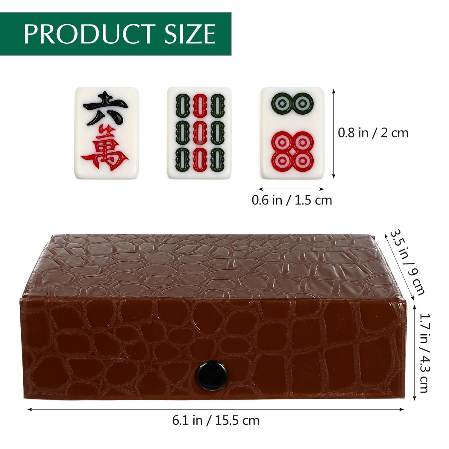 HEYOUTH Mini Mahjong Game, gra mahjong, gra planszowa, tradycyjny chiński zestaw z 144 kamyczkami majong, na wypoczynek w podróży, na imprezę rodzinną
