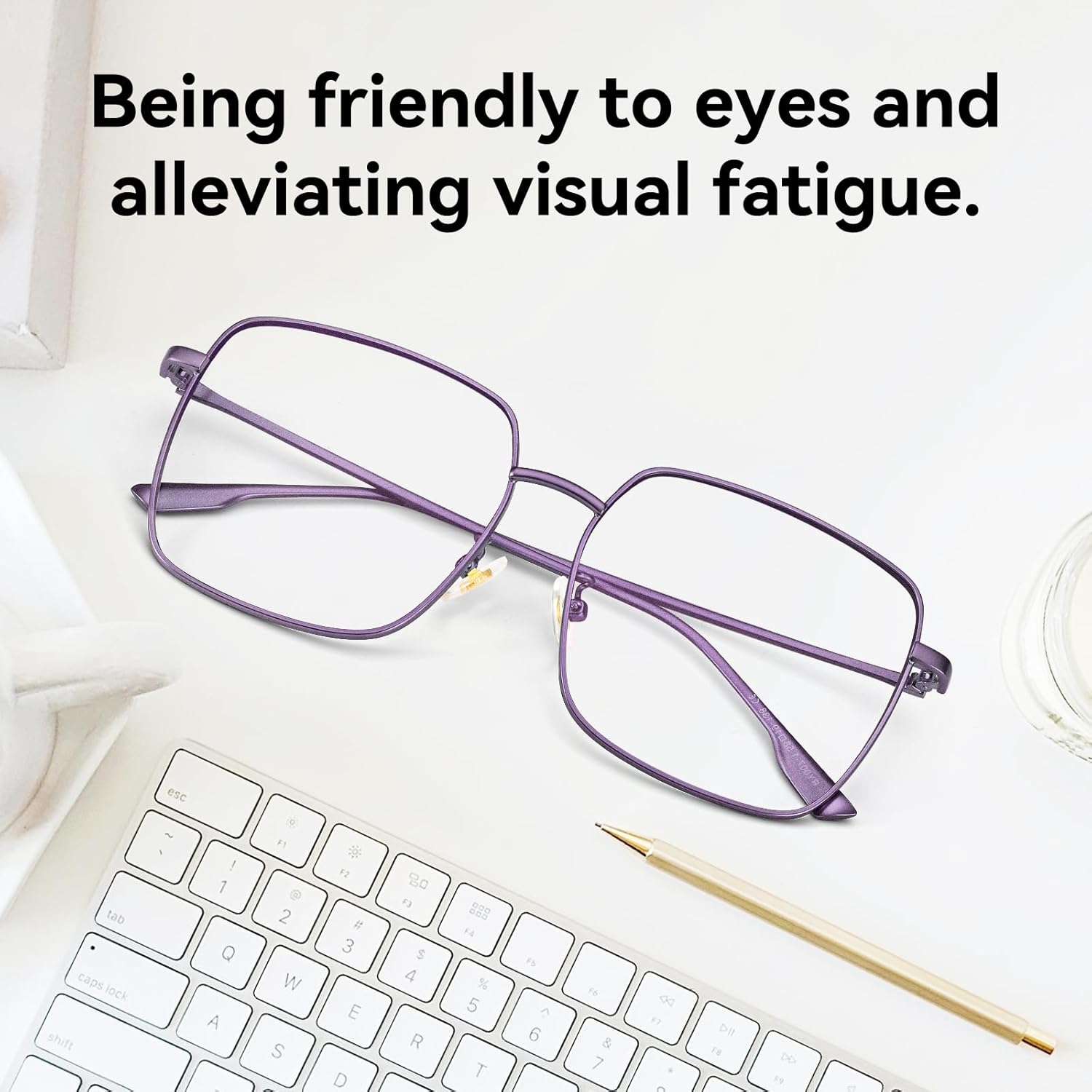 Dollger Blue Light Blocking Glasses women Anti Glare UV Filter Computer Gaming Glasses Retro matal square Eyeglasses Frame - Image 2