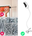 Gooseneck Baby Monitor Mount for Motorola, Owlet, VAVA, Arlo Baby Monitor and Most Universal Baby Security Camera, Flexible Baby Camera Holder Without Tools or Wall Damage - White