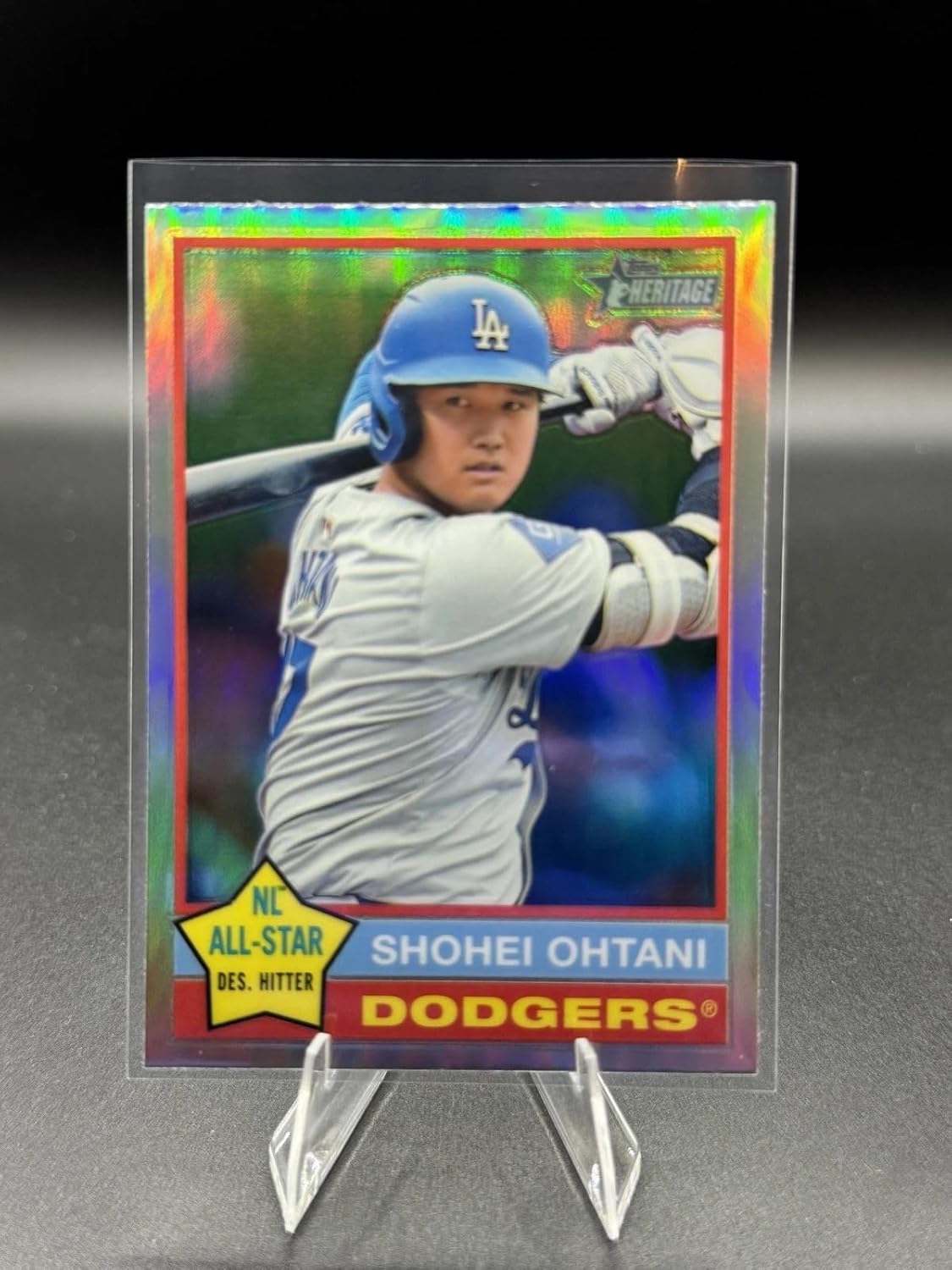 2025 HERITAGE CHROME REFRACTOR SHOHEI OHTANI DODGERS BASEBALL CARD *SUPER RARE*