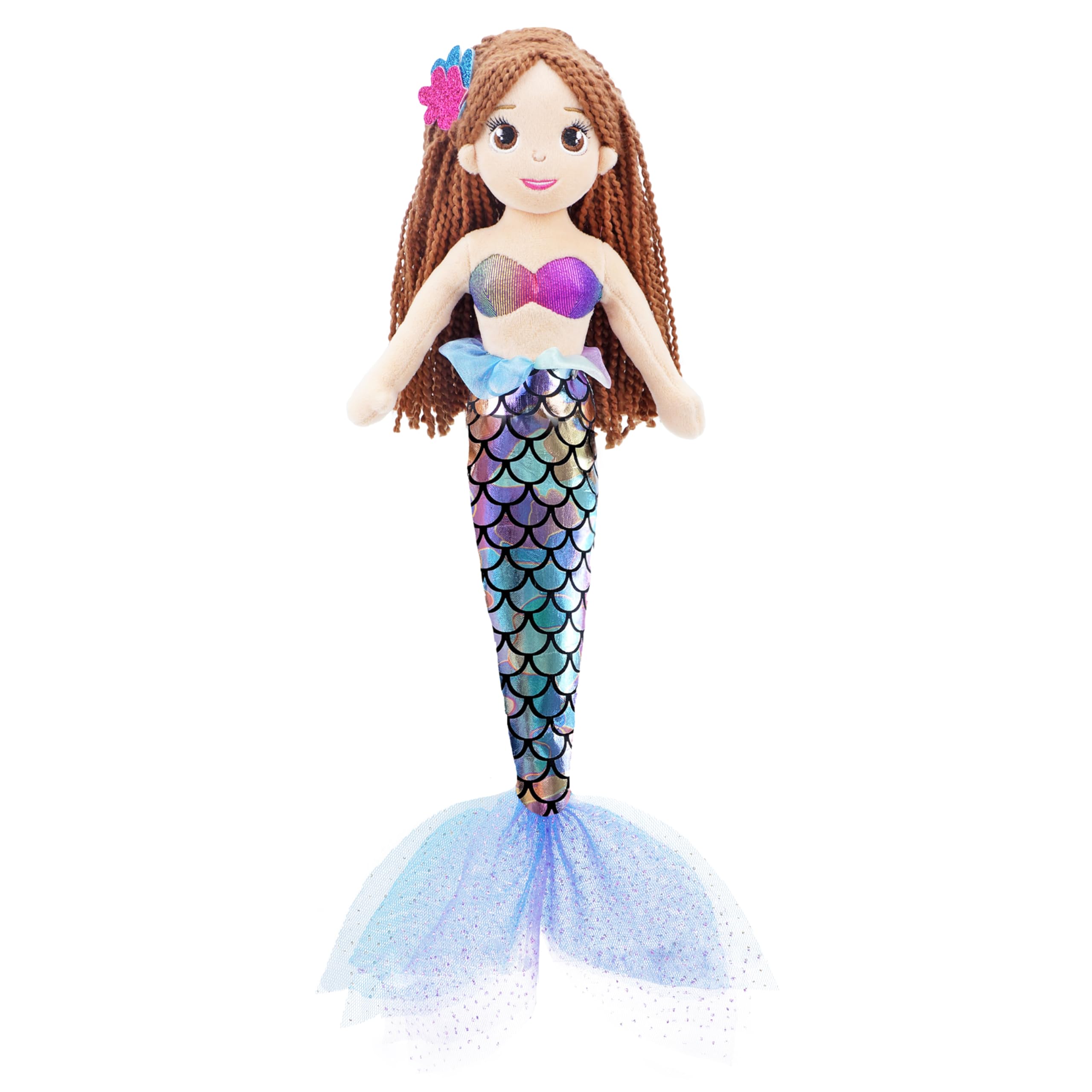 Lullaberry 45cm Sparkly Mermaid Tifara - Soft Plush Stuffed Mermaid Doll Gift for Toddler Girls