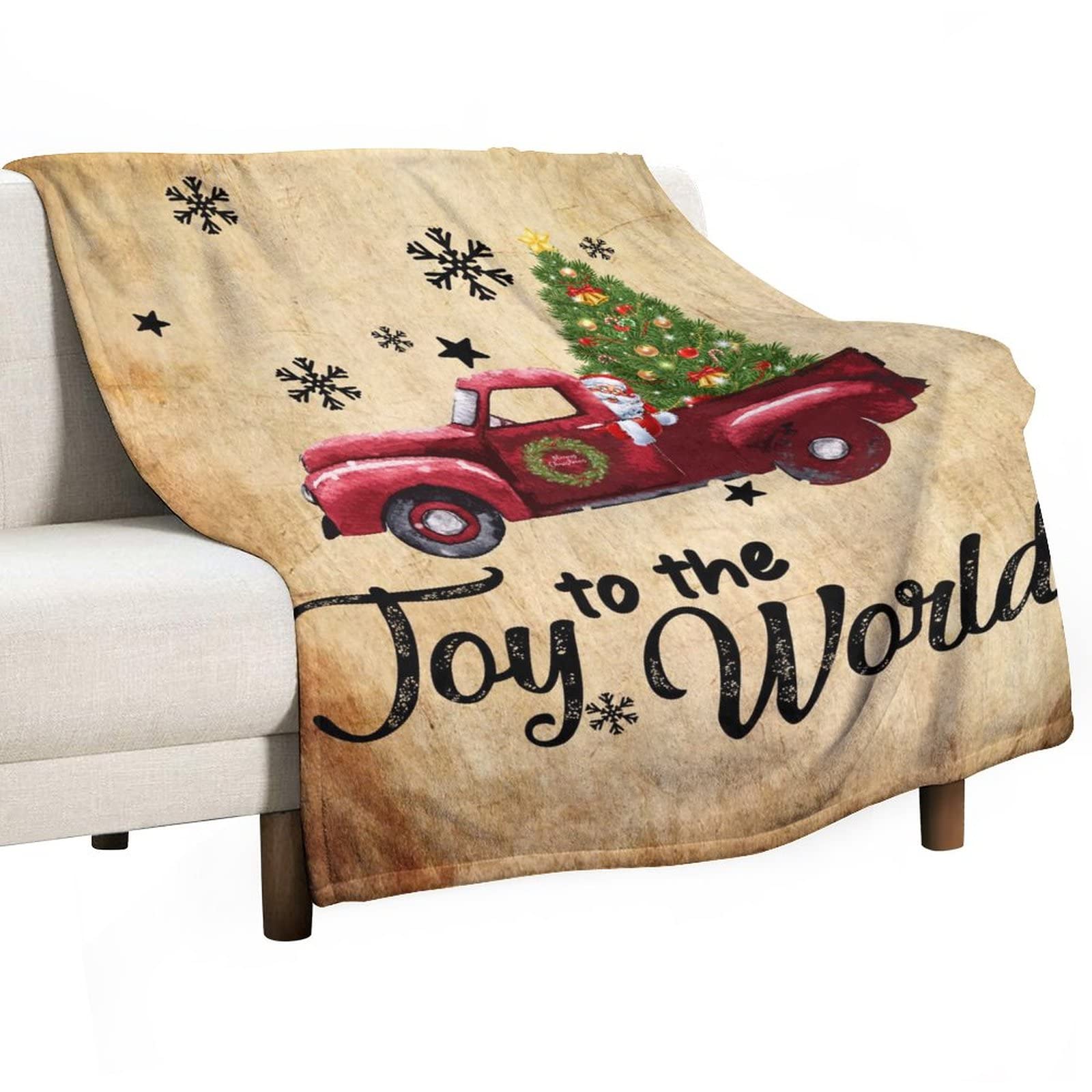 Couverture en flanelle polaire double face douce | Plaid camion Noël 3D