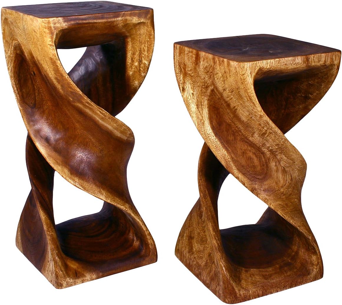 End Double Twist Table 26" High, Walnut