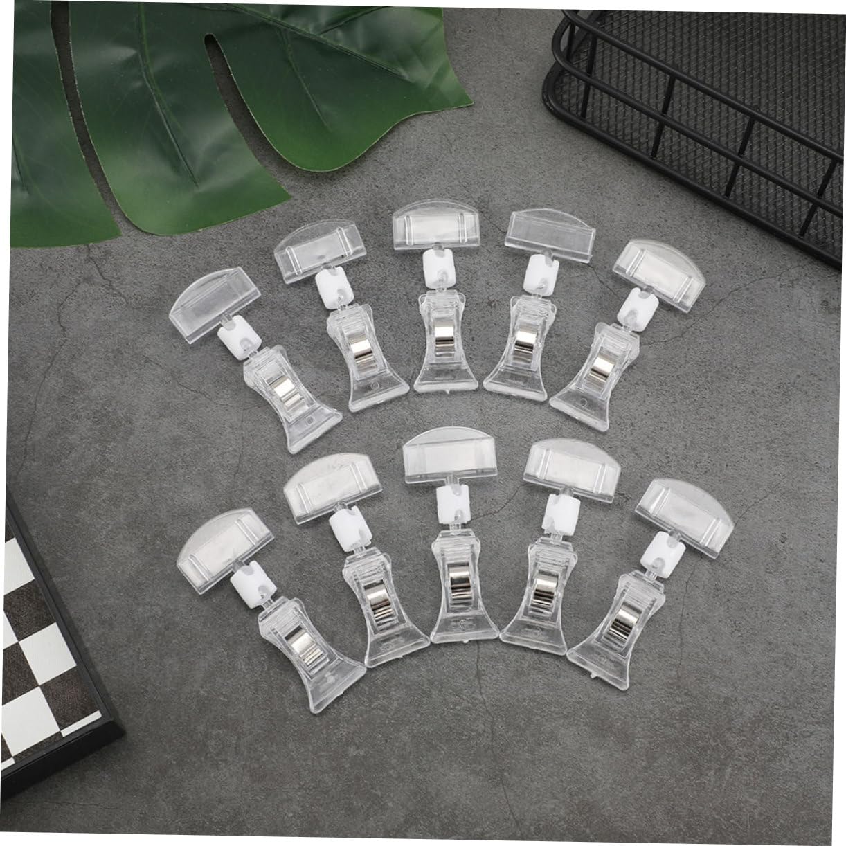 DOITOOL 5 Set Clip Trasparenti Per Prezzi Clips Rotabili Per Espositori E Cartellini Per Etichette Per Negozi E Supermercati 6 Pezzi*5
