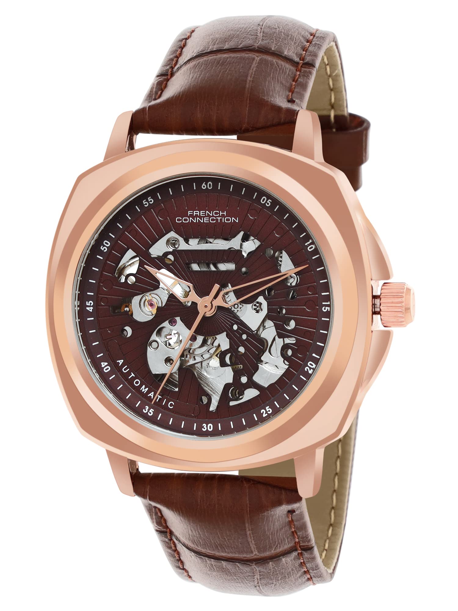 French Connection Analog Brown Dial Mens Leather Watch-Fca03-3 (B0BHM7P2KR) Amazon Price History, Amazon Price Tracker