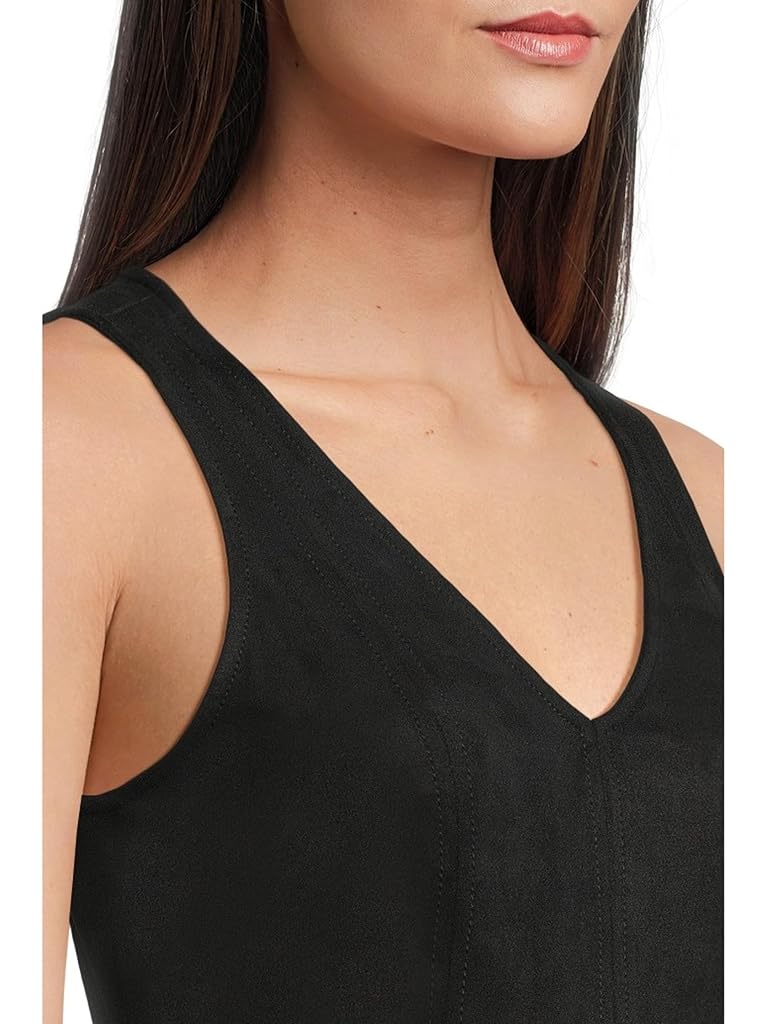 Black Vince Camuto Sleeveless Midi Dress with Seams
