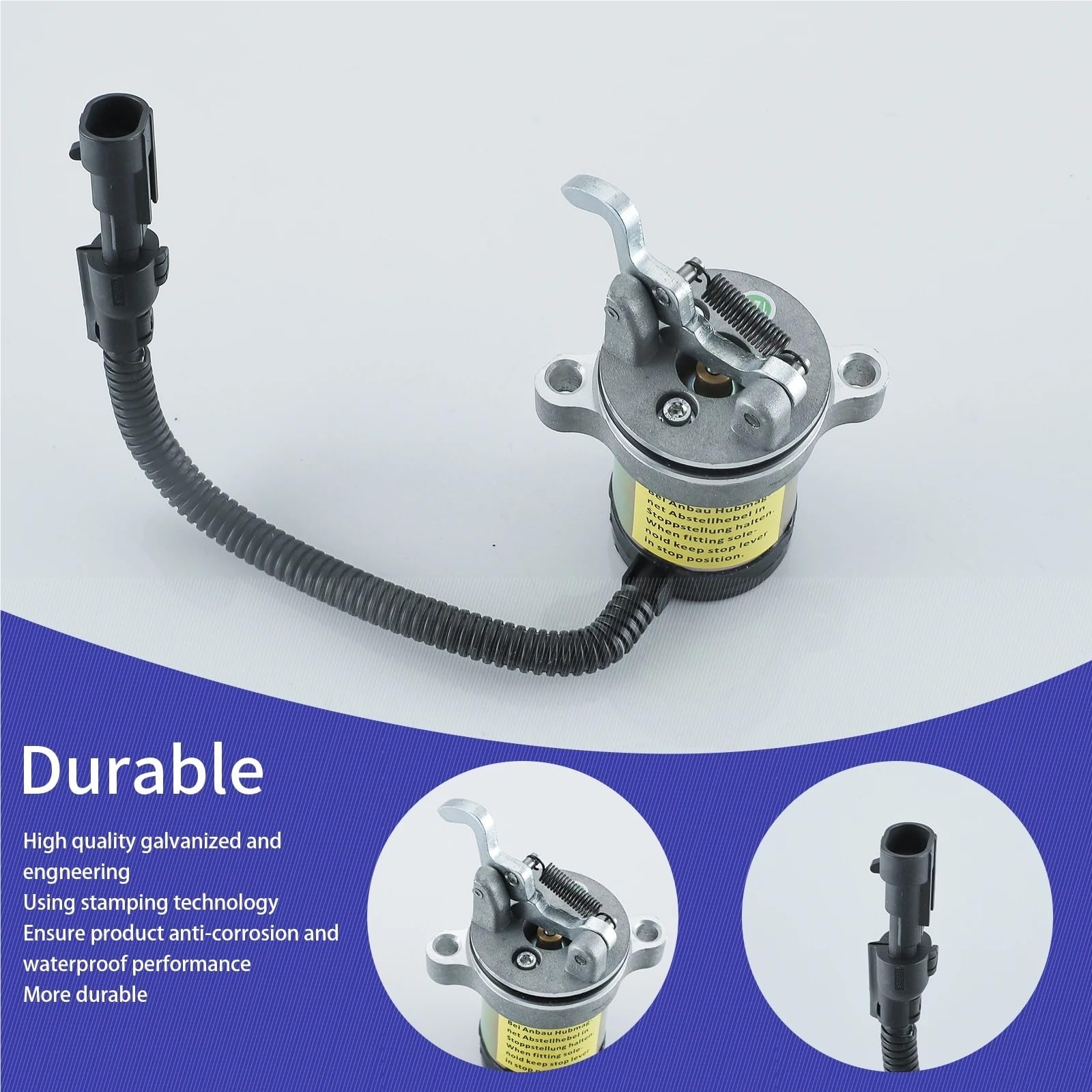 Grifo de Gasolina Moto Válvula Solenoide de corte combustible 12 V 04103808 04113811 04103812 04103818 Compatible con motor Deutz F3L F3M F4L F4M 1011 2011 Stop