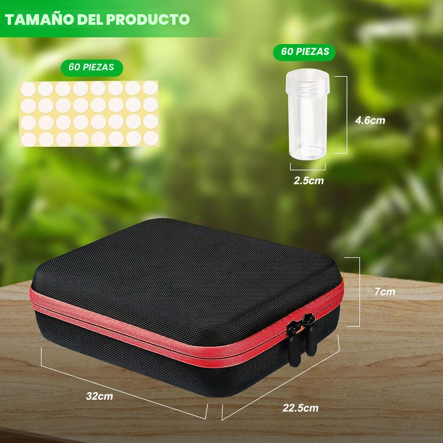 60 Ranuras Caja de Almacenamiento de Semillas,Pintura de Diamantes,Caja Organizadora de Semillas con Bolsa y Pegatinas,Organizador de Accesorios para Joyas,Manicura,Semillas