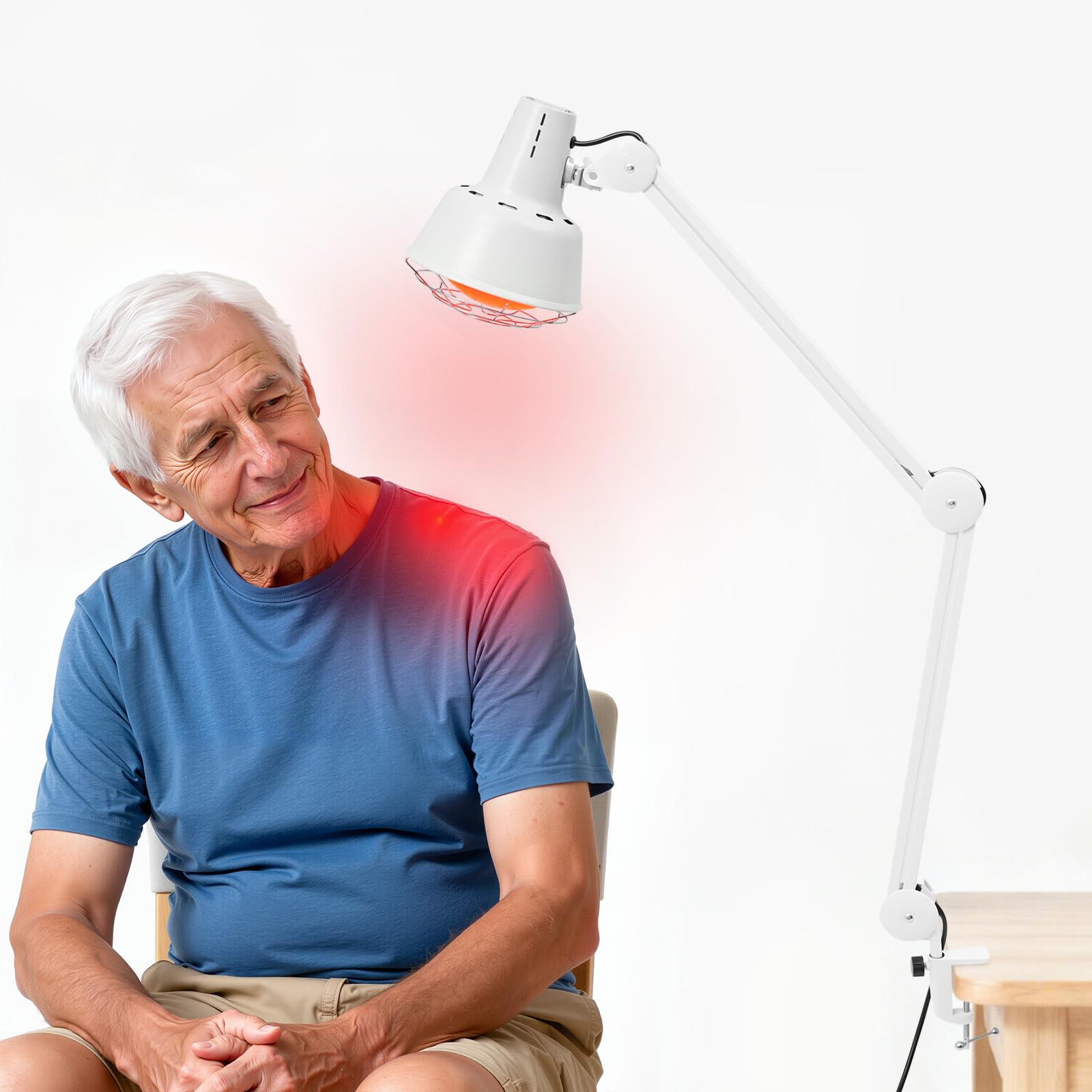 Lámpara infrarroja de 275 W, lámpara de calor, luz roja, lámpara infrarroja, con clip, alivio del dolor, fisioterapia, salud