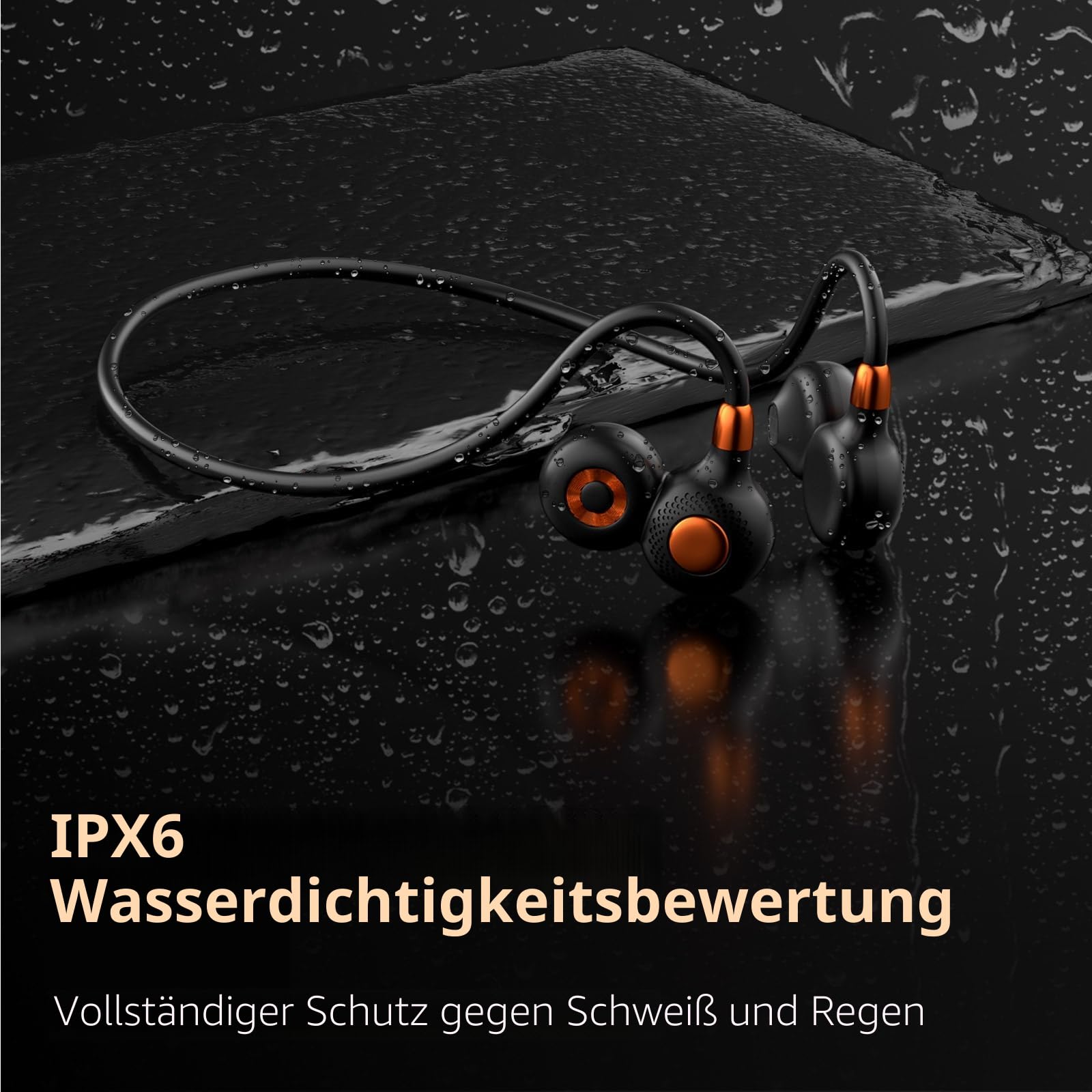 Ortizan Open Ear kopfhörer, kabellose kopfhörer Bluetooth 5.3, Kraftvoller Klang, 15 Stunden Wiedergabezeit, 19 G Leicht, IPX6 Wasserdicht, Laden Fester Halt für Laufen, Fitnessstudio, Training