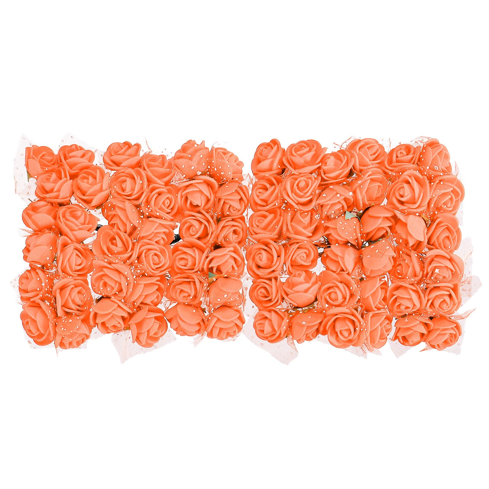 MECCANIXITY Artificial Rose Flower Heads - 72-Pack White Mini Faux Flowers For Wedding & Craft Decor