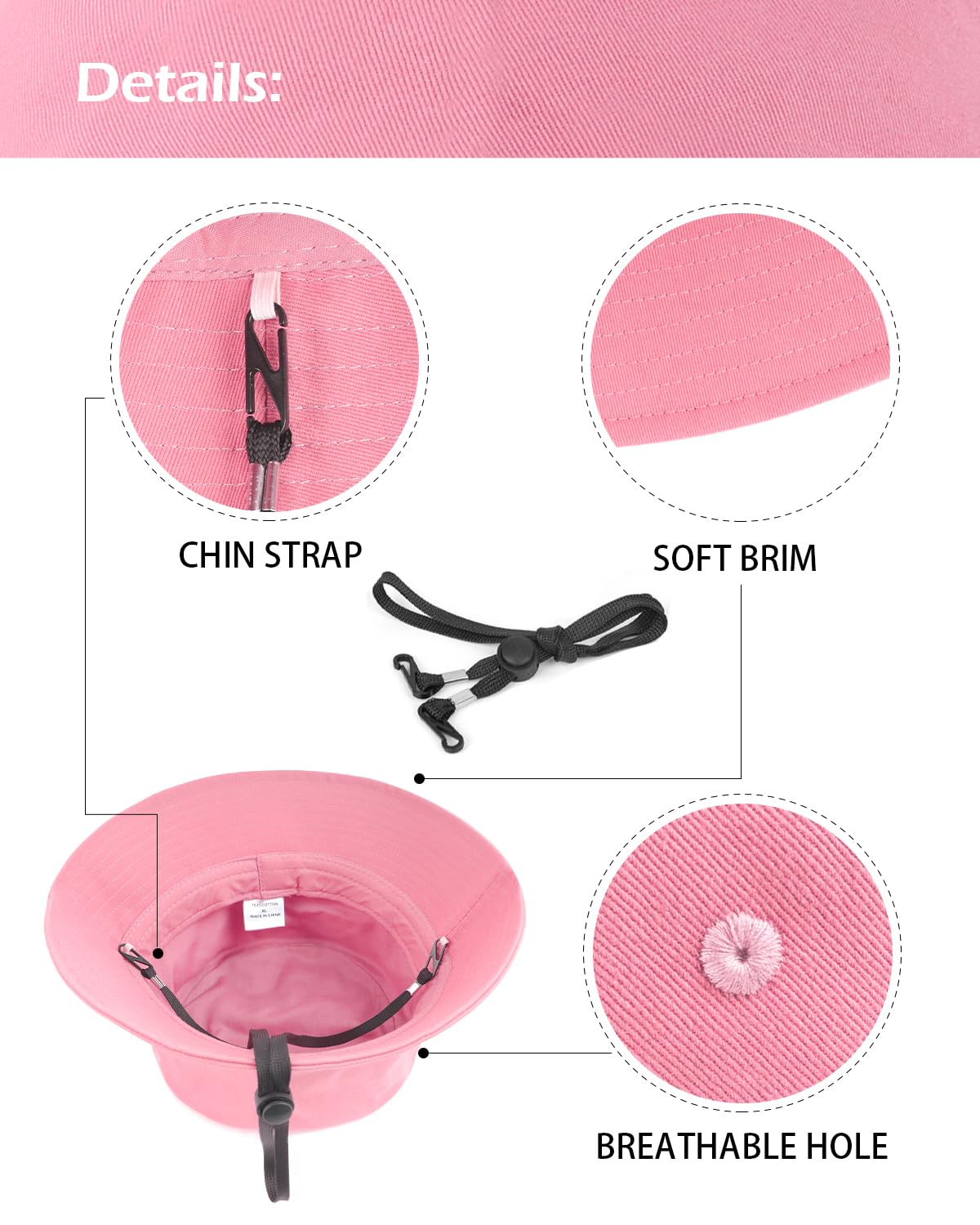 Feng Shui， Chapeaux de Soleil Seau L/XL/XX-Large, Grands Chapeaux de pêche réversibles, Chapeau de pêcheur Double Face avec Protection UV pour Le Golf et la randonnée en Plein air