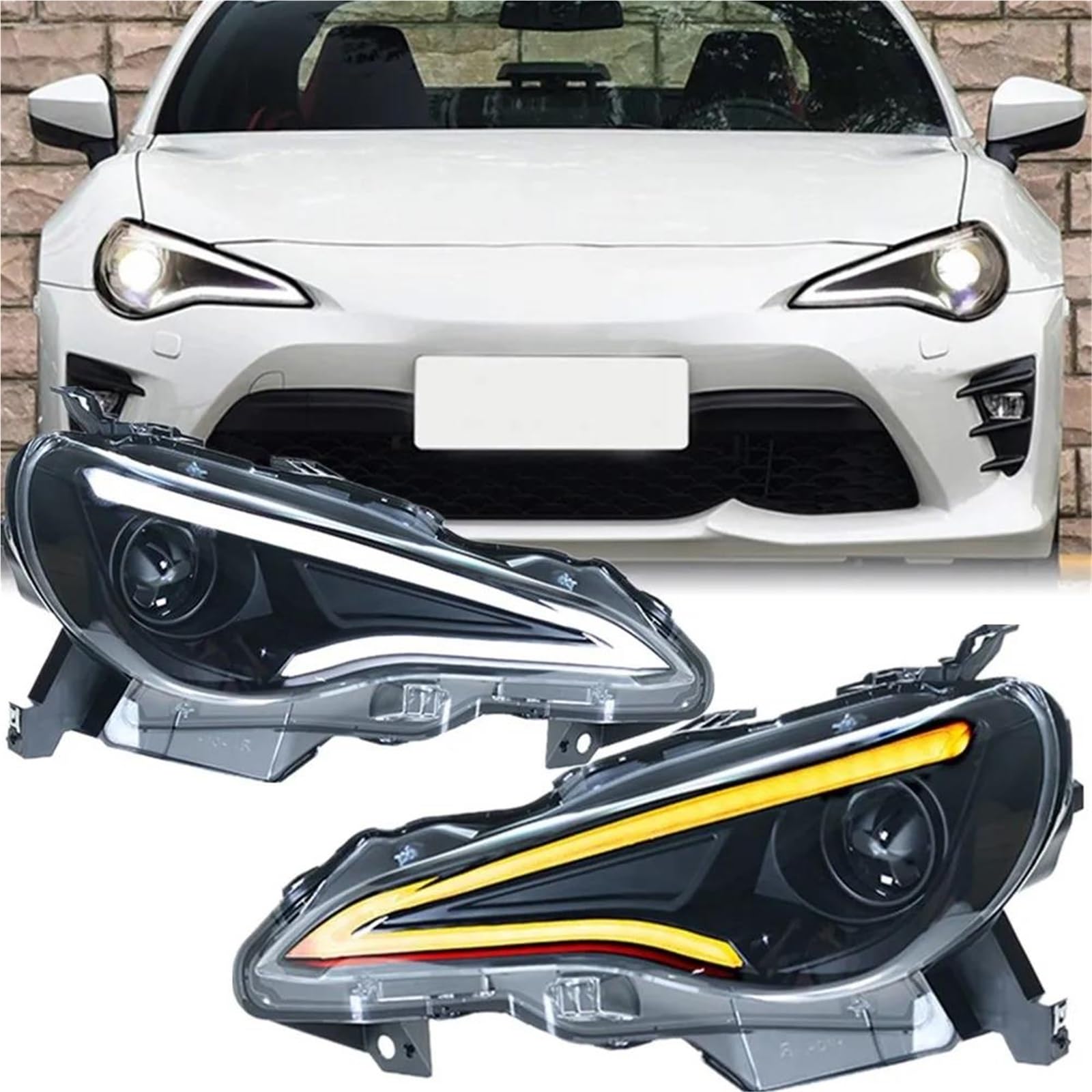 Migliora la sicurezza della guida notturna Auto Faro Per Toyota GT86 2012 2013 2014-2020 Anteriore Accessori DRL Segnale Dinamico Gruppo Lampada