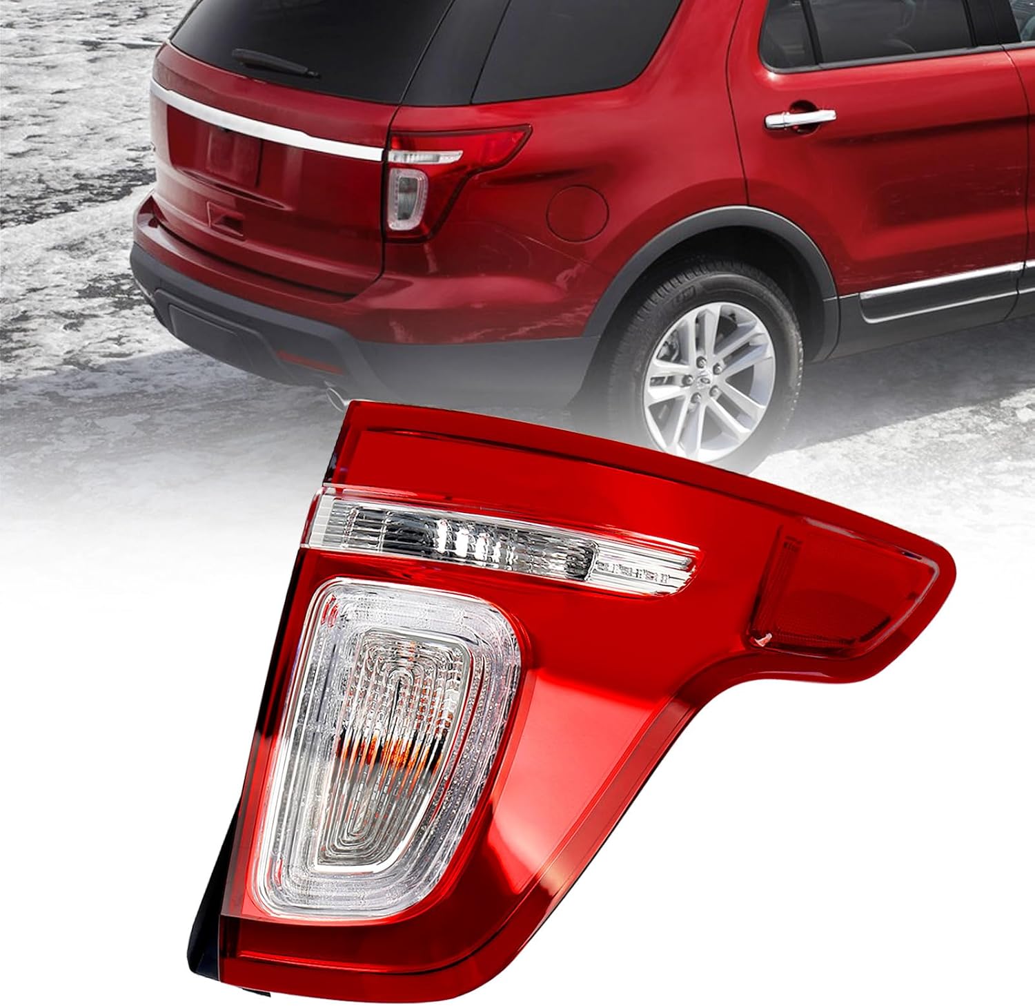 Tail Light Assembly Compatible with Ford Explorer 2011 2012 2013 2014 2015 Taillights Rear Lamp Police Interceptor Utility Brake Light Right Passenger Side RH BB5Z13404C FO2800226