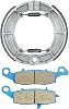 Front Brake Pads and Rear Brake Shoes for Kawasaki VN800 B Vulcan Classic 1996-2005 Drum Brake Parking Shoes
