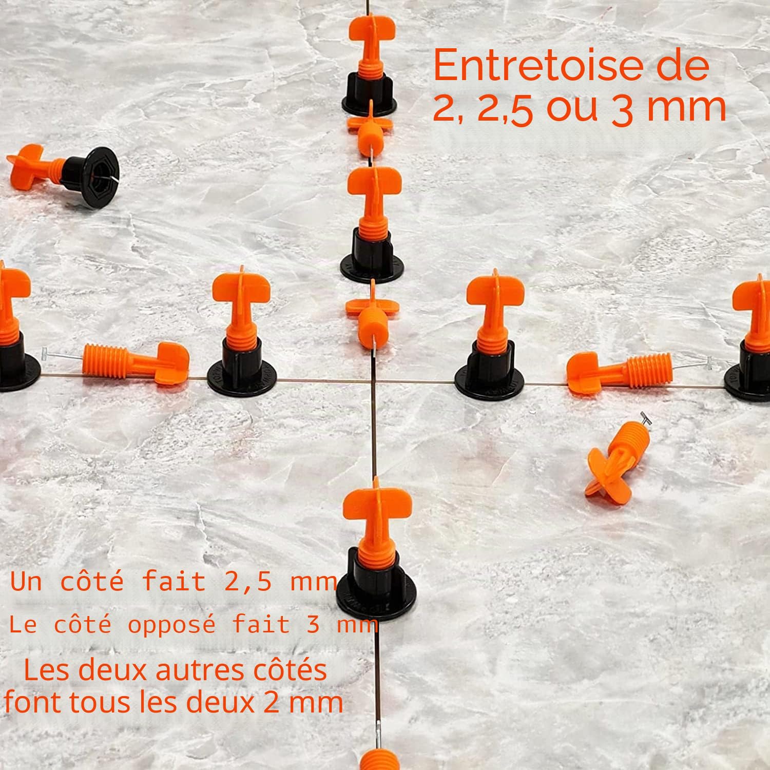 TOPWAY Système de Nivellement Multifonction de Carreaux 90PCs / Pack Niveleurs de Carreaux Réutilisables Entretoises pour Murs de Construction Sols + Clé