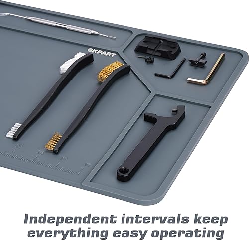 Miniatura 2 de Tapete de limpieza de armas, tapete de goma antideslizante para banco de trabajo, bandeja de trabajo de limpieza táctica grande, tapete de