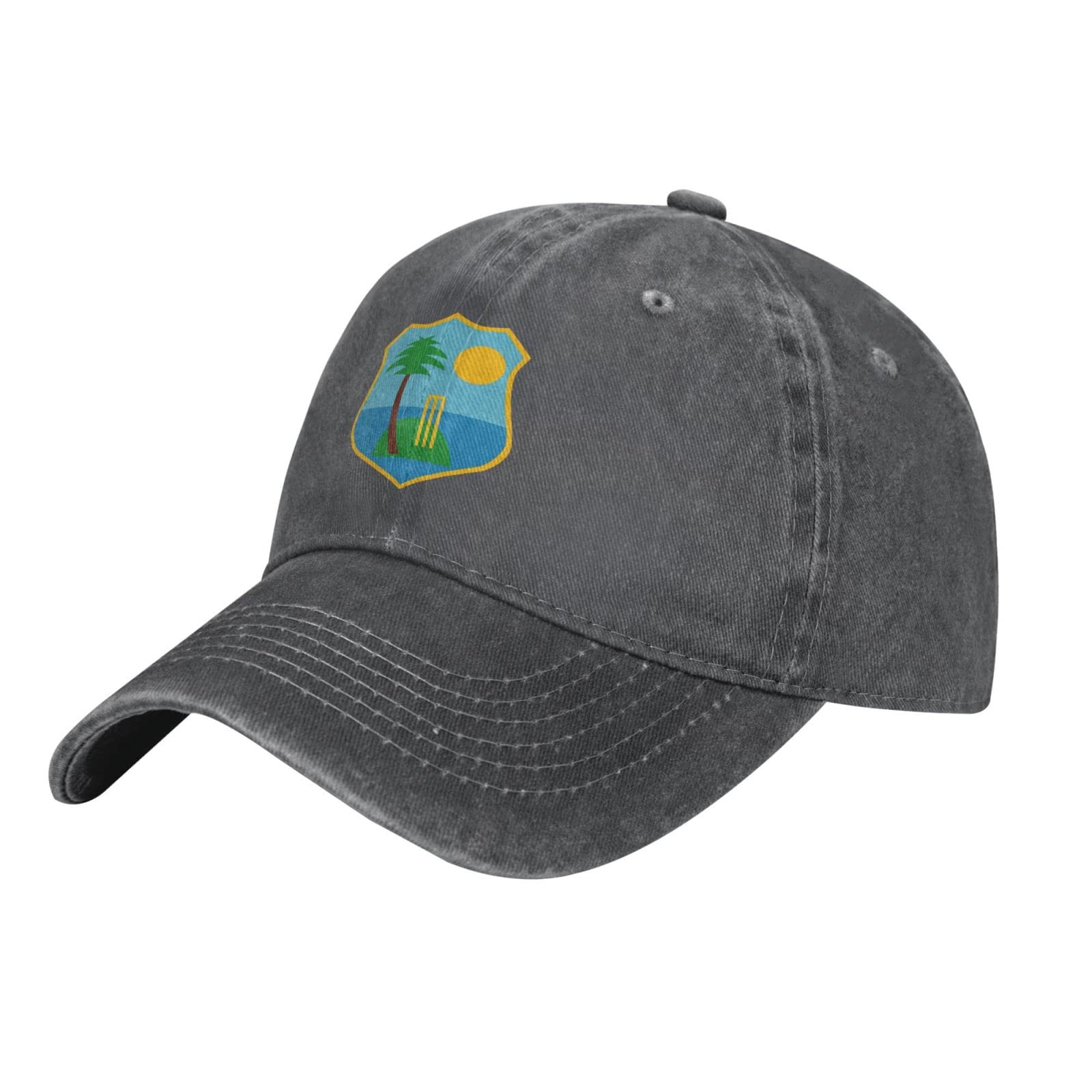 NLWQEKV West Indies Cricket Board Flag Baseball Cowboy Hat Adjustable Trucker Hat Deep Heather