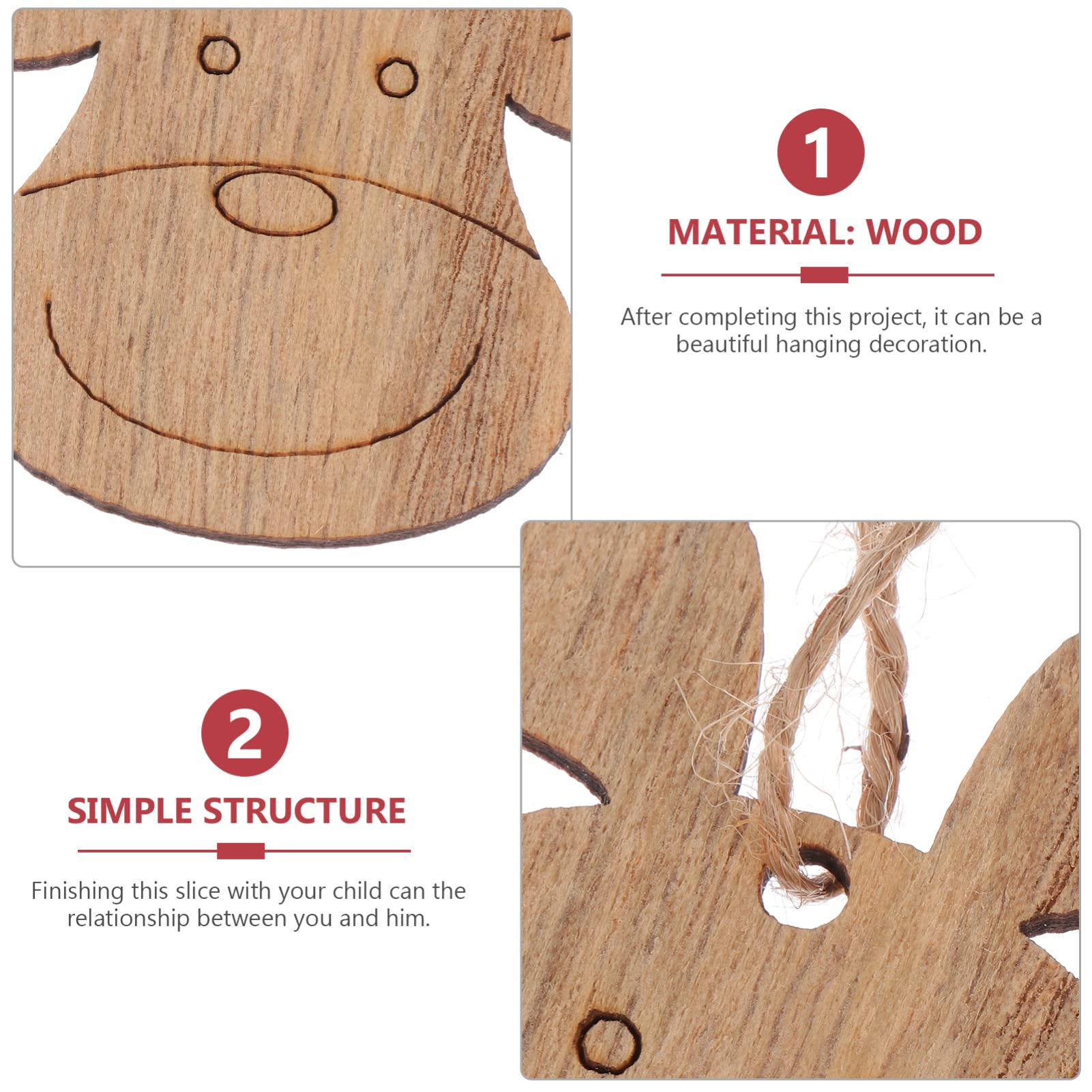 YARNOW 20pezzi Pendenti Forma Di Cervo in Legno Fai Da Te Decorazioni Per Albero Di Natale Articoli Per Feste e Progetti Artigianali