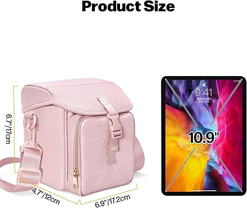 Miniatura 6 de Bolsa bandolera para cámara compatible con Polaroid Now 23 cámara instantánea, bolsa cruzada con correa ajustable, color rosa