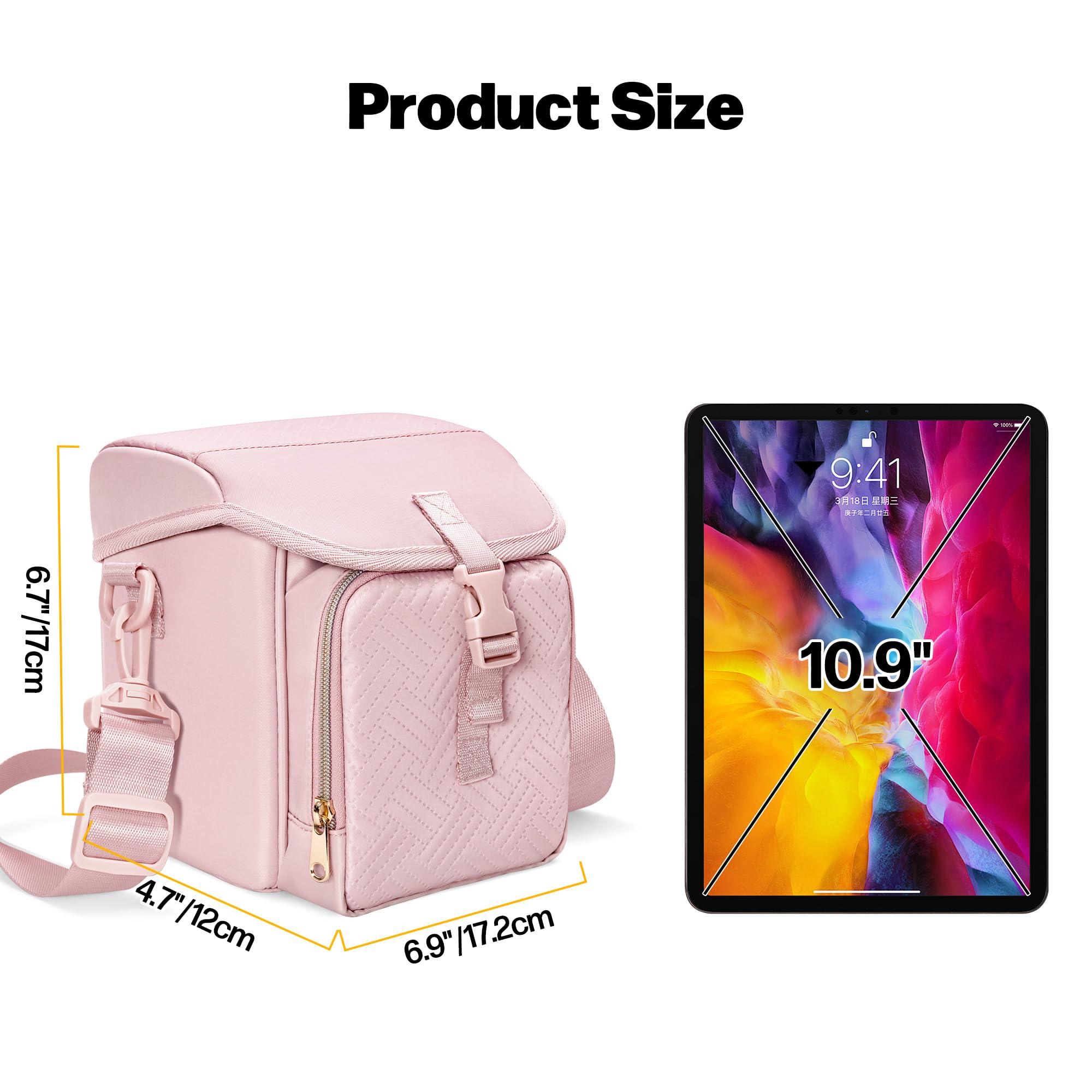 Borsa a Tracolla per Polaroid, con Scomparto per Pellicole, Rosa | Compatibile con le Serie Polaroid Now I-Type / Now+ I-Type / OneStep+ / OneStep 2 VF / Flip / Go