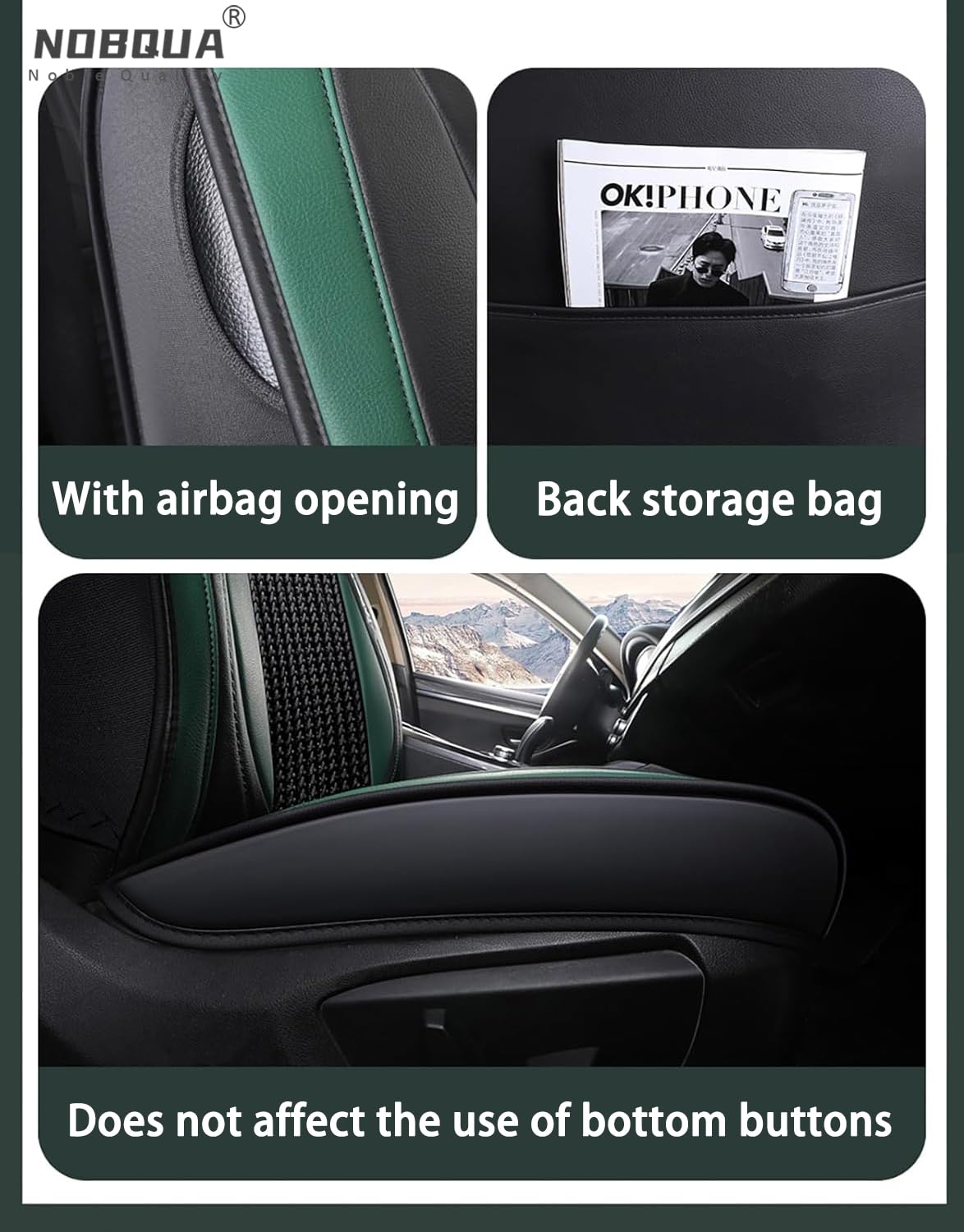 Fundas de Asiento de Coche Universales de Cuero para 5 Plazas – Compatibles con Nissan Qashqai Juke X-Trail/Rogue Micra – Juego Completo para SUV y Berlina