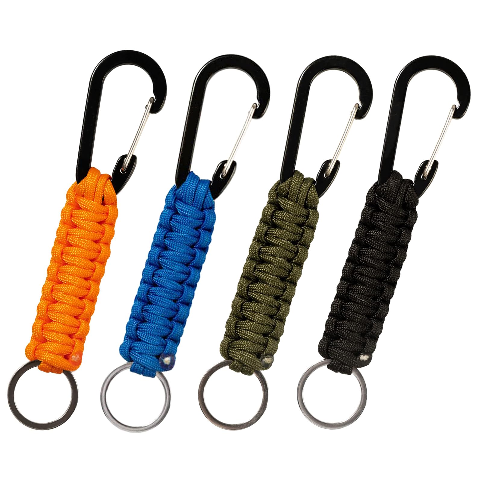 Snmzlc 4 Pcs keychain with carabiner Lanyard Hanger with Chain Chain Hooks Heavy Duty Hook Holder for Water Bottle Outdoor, hiking, barbecue, backpacking US231