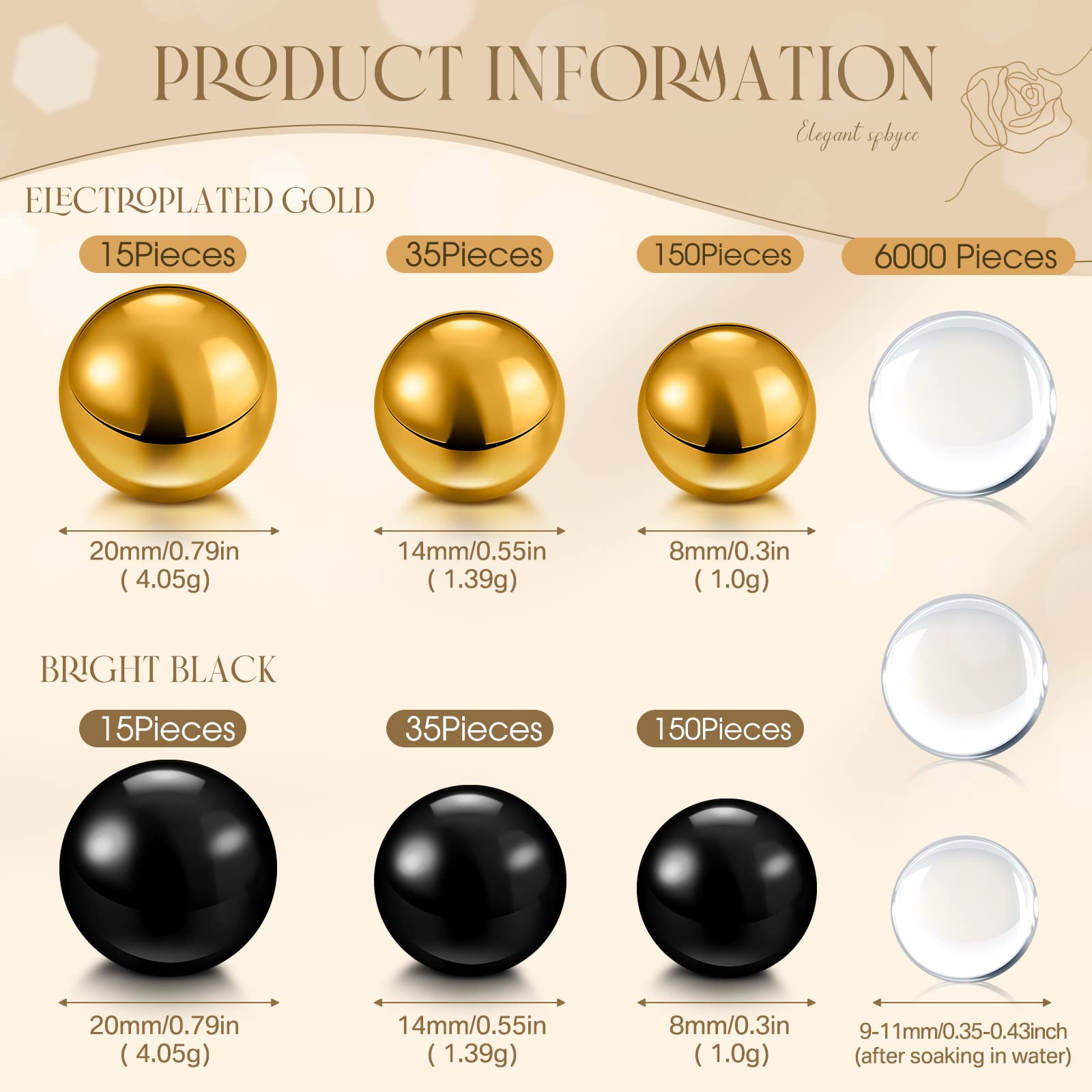 CrzBeadss Lot De 500 Perles Colorées Sans Trou De 5 Mm Pour