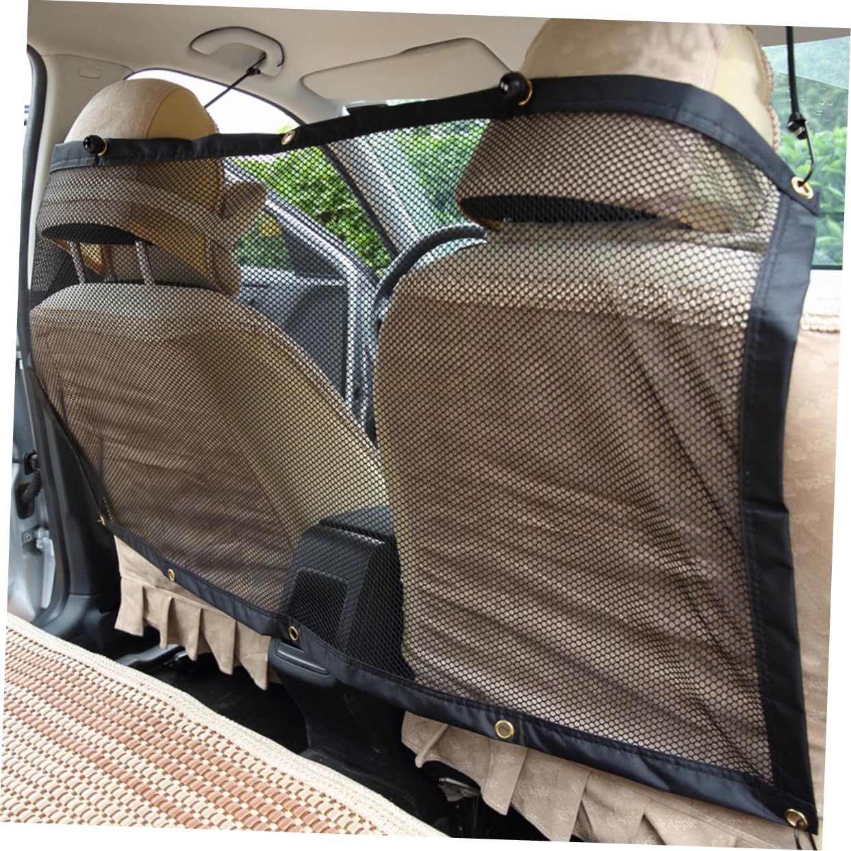 Sosoport Pet Travel Safety Barrier Durable Pressure Mounted Net for Vehicle Protection Spacious Design for Independent Pet Activity Easy Installation Without Tools