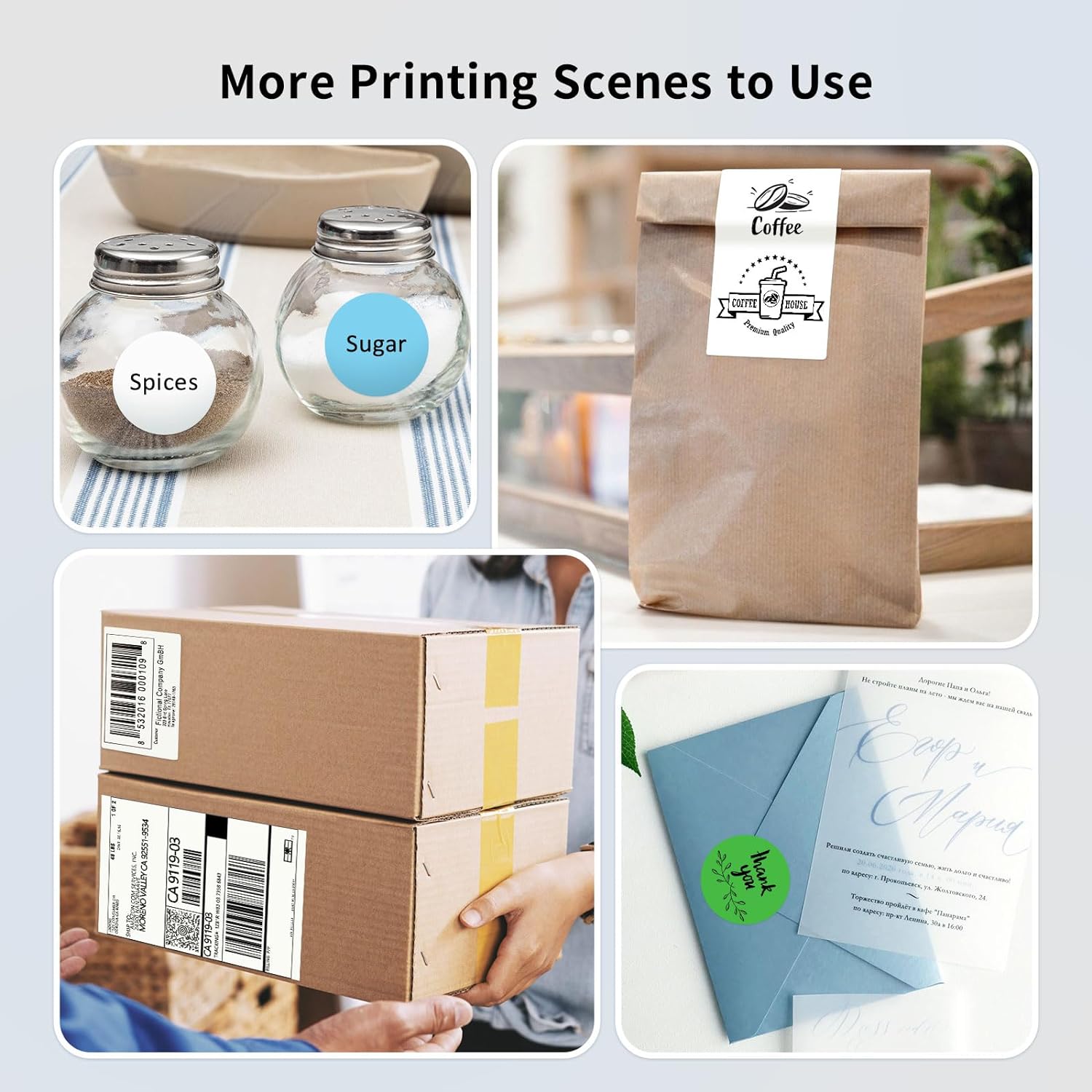 JADENS Bluetooth Thermal Label Printer, Wireless Label Printer with Built-in Paper Bin, Compatible with iOS, Android, Windows, Mac, Chromebook, Widely Used for Etsy, Shopify, USPS