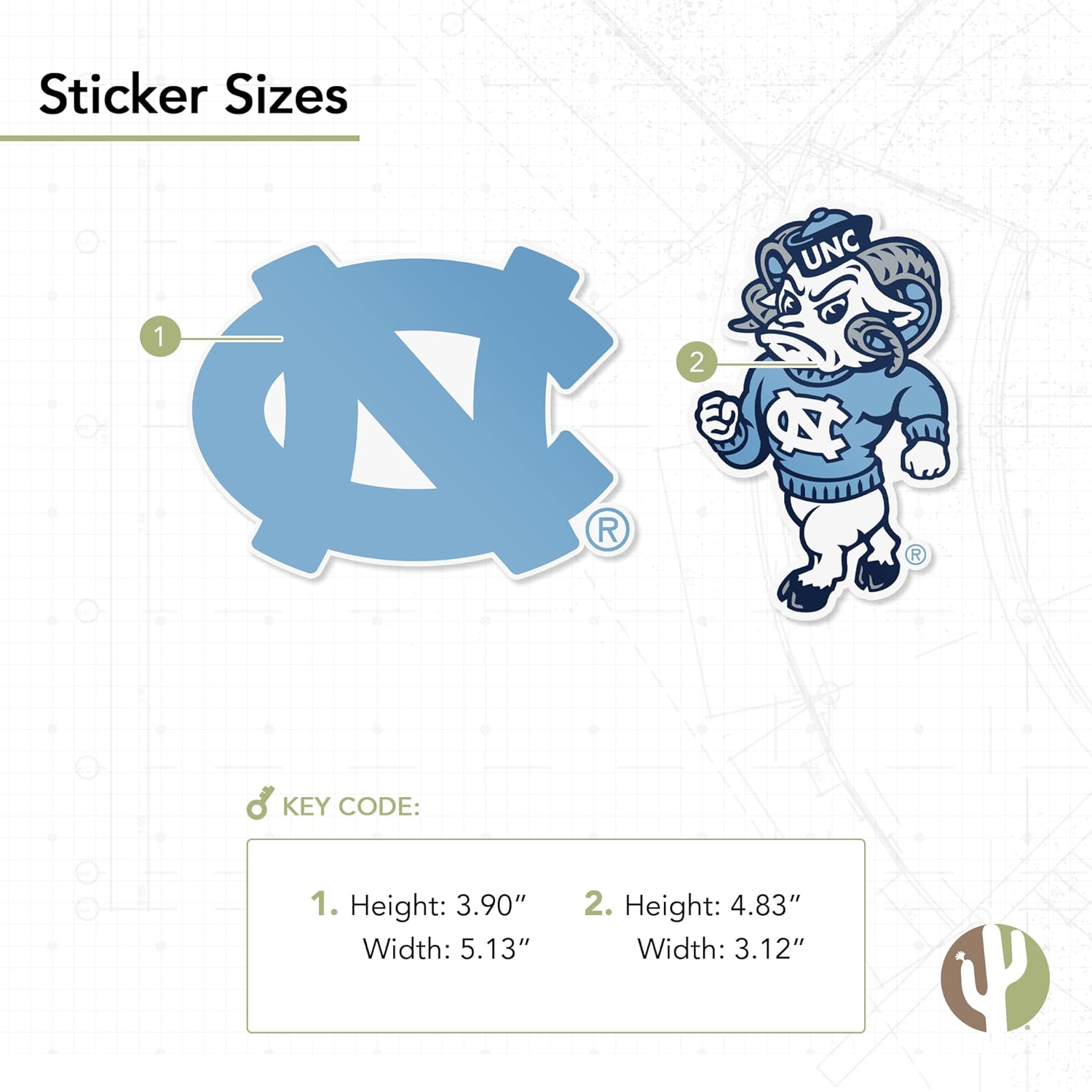 Desert Cactus University of North Carolina Chapel Hill Car Accessories Metal License Plate Frame and Sticker for Front or Rear of Car (Sticker Frame Combo - Alumni)