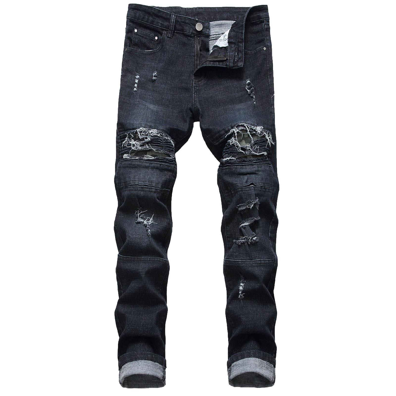 SRZYMJ Jeanshose Herren Latzhose Jeans 90Er Jogginghose Baggy Hip Hop Cargohose Chino Hose Stretch Übergröße Wanderhose Sporthose Lang Freizeithose Dünn Leicht Outdoor Hosen Trainingshose Lang