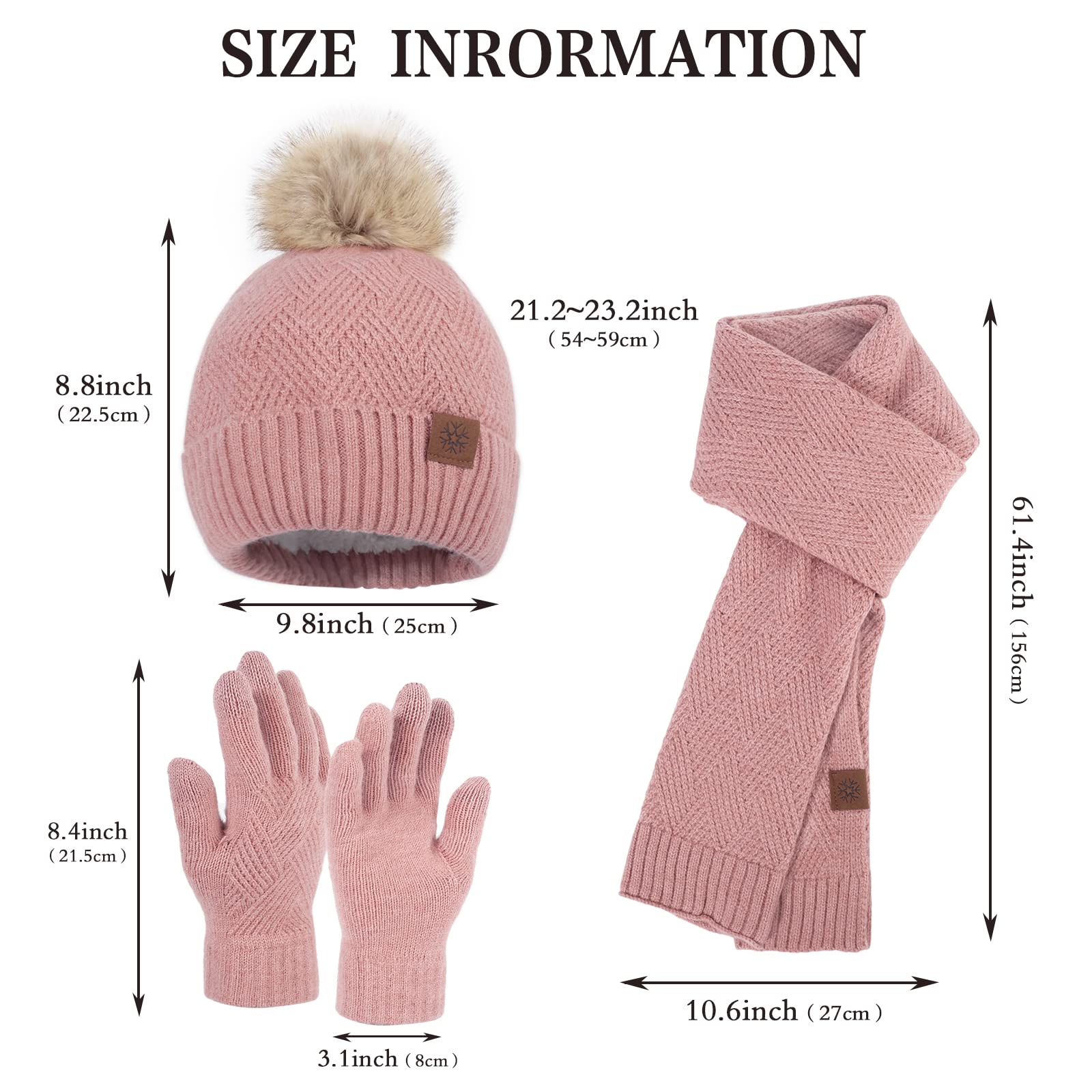 Zimowe rękawiczki beanie szalik zestaw dla kobiet mężczyzn dzianinowa czapka beanie i rękawiczki do ekranów dotykowych